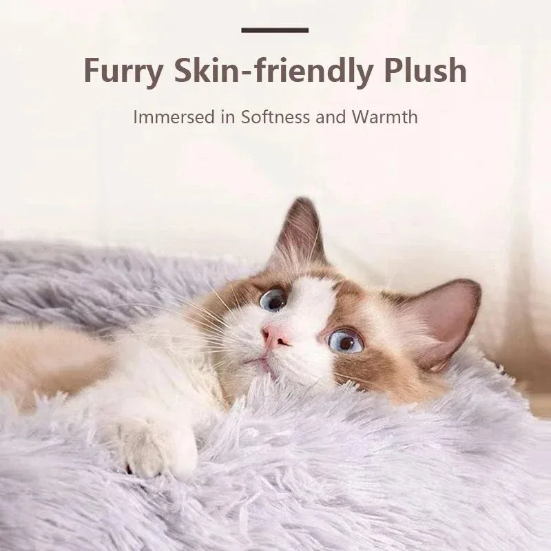 Cama Redonda de Peluche para Perros y Gatos – 40-70cm, Suave, Cálida y Lavable